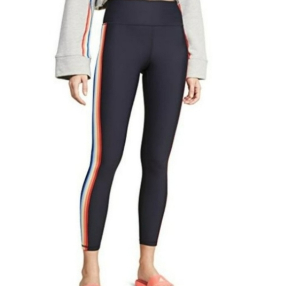 PINK Victoria's Secret Pants - Pink Victoria Secret Yoga.  Rainbow Stripe Black Legging Women's Size S